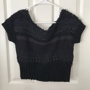 Free People Black Knit Crop Top